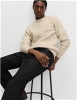 Textured Chevron Hazy Crew Neck Jumper