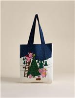 Pure Cotton Percy Pig Christmas Tote Bag
