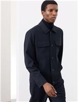 Textured Technical Twill Trucker Jacket