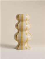 Striped Wavy Ceramic Vase