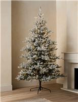 8ft Pre-Lit Snowy Noble Christmas Tree