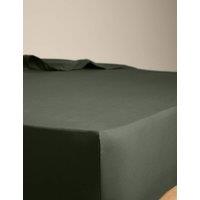 M&S Egyptian Cotton 230 Thread Count Crisp Fitted Sheet Forest Green