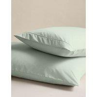 M&S 2 Pack Egyptian Cotton 230 Thread Count Crisp Pillowcases Sage