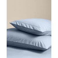 M&S 2 Pack Egyptian Cotton 230 Thread Count Crisp Pillowcases Steel Blue