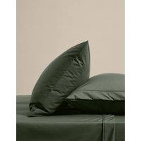 M&S 2 Pack Egyptian Cotton 230 Thread Count Crisp Pillowcases Forest Green