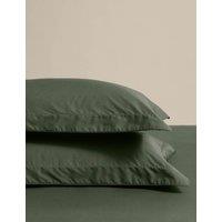 M&S 2 Pack Egyptian Cotton 230 Thread Count Crisp Oxford Pillowcases Forest Green