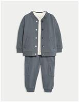 3pc Cotton Rich Bomber Jacket Outfit (0-6 Yrs)