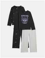 2pk Pure Cotton Star Graphic Pyjama Sets (1-16Yrs)