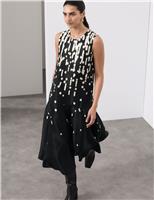 Cupro Rich Spot Print Maxi Swing Dress