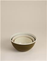 Set of 3 Enamel Nesting Mixing Bowls