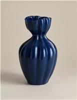 Medium Fluted Neck Ceramic Vase