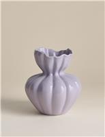 Small Fluted Neck Ceramic Vase