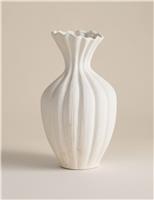 Large Fluted Neck Ceramic Vase