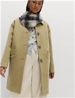 Twill Single Breasted Collared Coat
