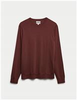 Extra Fine Merino Wool Crew Neck Jumper with Silk