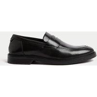 M&S Airflex Leather Slip-On Loafers Black