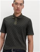 Pure Cotton Geometric Print Polo