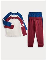 2pk Pure Cotton Raglan Pyjama Sets (1-16 Yrs)