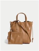 Leather Top Handle Cross Body Bag