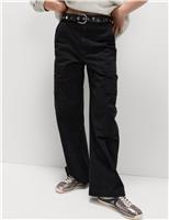 Cotton Rich Cargo Wide Leg Trousers