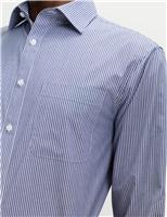 2pk Regular Fit Easy Iron Cotton Blend Striped Shirts