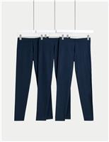 3pk Cotton Rich Plain Leggings (6-16 Yrs)