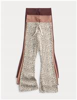 3pk Leopard Print Kickflare Leggings (2-8 Yrs)