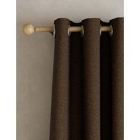 M&S Brushed Eyelet Blackout Thermal Curtains Chocolate