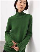 Ribbed Funnel Neck Jumper with Cashmere
