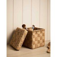 Woven Jute Small Square Storage Box
