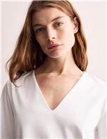 Mercerised Cotton V-Neck Boxy T-shirt
