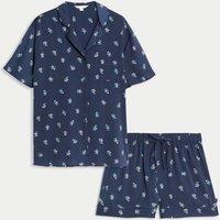 Dream Satin Printed Revere Shortie Set