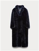 Faux Fur Collared Longline Coat