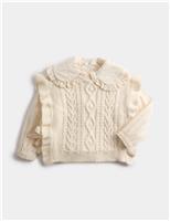 Cotton Blend Knitted Vest & Blouse (2-8 Yrs)