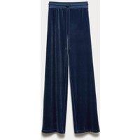 M&S High Waisted Wide Leg Joggers Dark Blue
