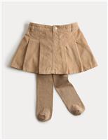 Corduroy Pleated Skirt & Tights (2-8 Yrs)