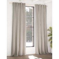 M&S Chenille Gingham Multiway Blackout Curtains Dark Grey Mix