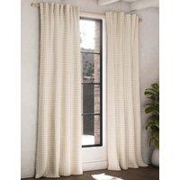 M&S Chenille Gingham Multiway Blackout Curtains Natural