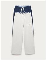 2pk Cotton Rich Loungewear Bottoms (6-16 Yrs)