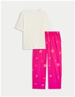 M&S Star Print Pyjama Set Ivory Mix