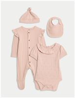 4pc Cotton-Rich Floral Starter Set (0-9 Mths)