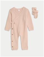 Pure Cotton Knitted All in One with Booties (0-12 Mths)