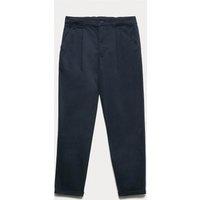 M&S Cotton Rich Pleated Chinos (6-16 Yrs) Navy