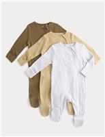 3pk Pure Cotton Sleepsuits (0-3Yrs)