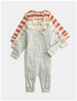 3 Pack Cotton Rich Stripe Sleepsuits (0-3 Yrs)