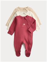 3pk Pure Cotton Sleepsuits (6lbs-3Yrs)