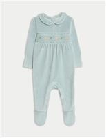 Cotton Rich Velour Sleepsuit (0 Mths-3 Yrs)