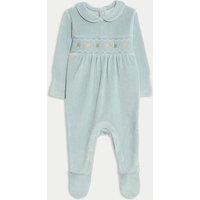 Cotton Rich Velour Sleepsuit (0 Mths-3 Yrs)