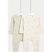 2pk Cotton Rich Leaf Print Sleepsuits (0 Mths-3 Yrs)
