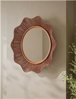 Rattan Flared Circle Wall Mirror